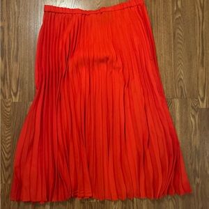 Halogen Vibrant Orange Pleated Skirt
